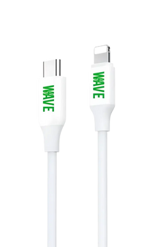 Wave WA-9 USB-C naar Lightning Oplaadkabel 2 Meter - Snelladen tot 20W (Wit)