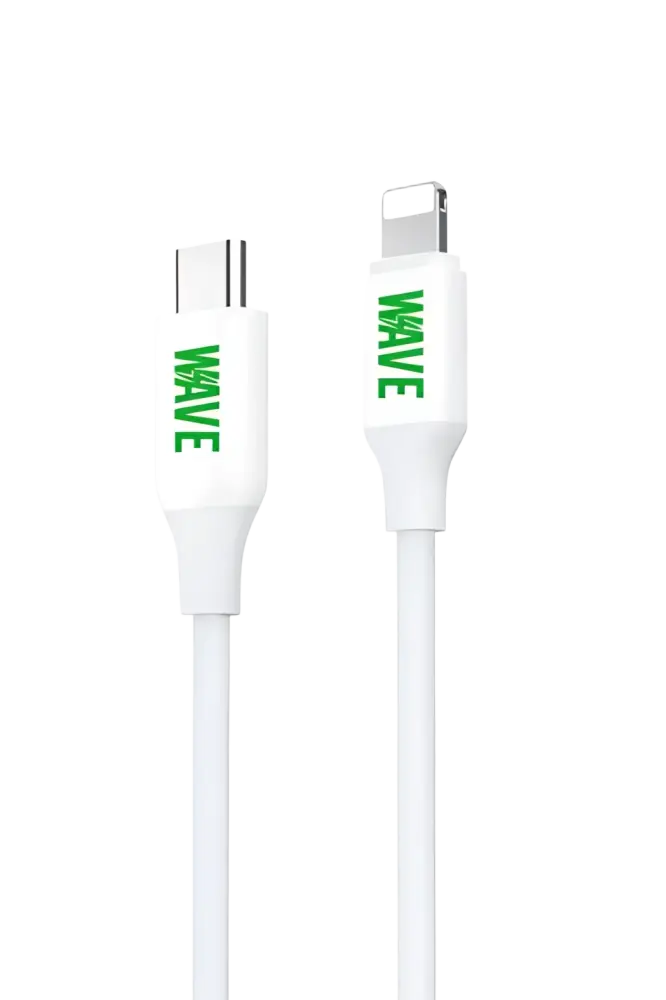Wave WA-9 USB-C naar Lightning Oplaadkabel 2 Meter - Snelladen tot 20W (Wit)