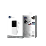 WiWU Powerbank 10.000 mAh met 2-in-1 Kabel en Digitaal Display – Wit