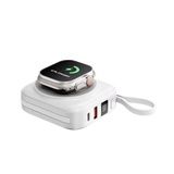 WiWU Powerbank 10.000 mAh met 2-in-1 Kabel en Draadloos Laden – Wit