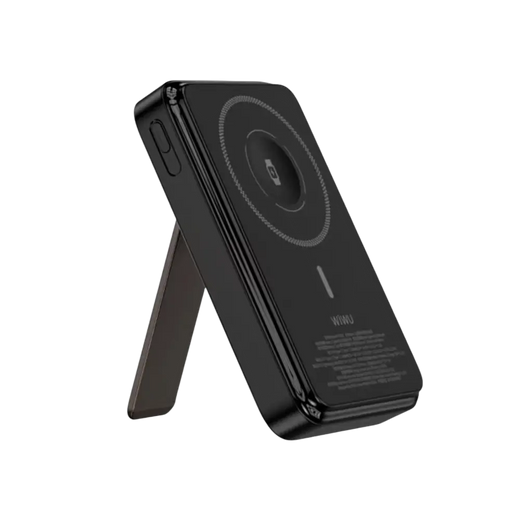 WiWU Power Bank 10 000 mAh avec câble 2-en-1 et béquille – Noir