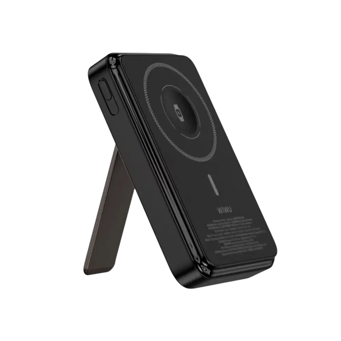 WiWU Powerbank 10.000 mAh met 2-in-1 Kabel en Kickstand – Zwart