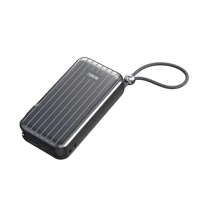 WiWU Powerbank 10.000 mAh 3-in-1 met Wereldstekker – Zwart