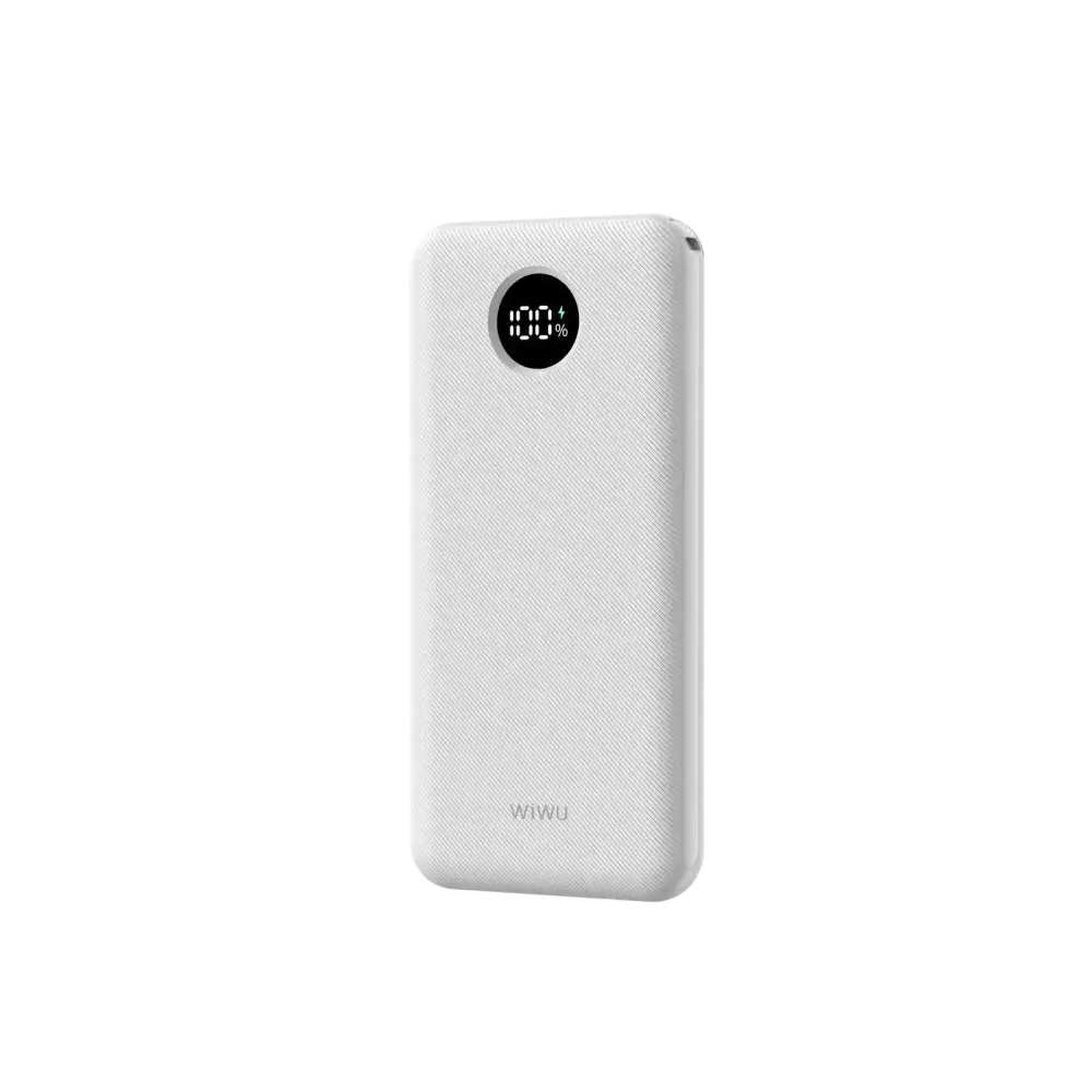 WiWU Powerbank 10.000 mAh met Digitaal Display – Wit