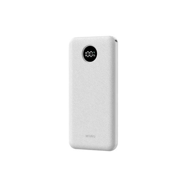 WiWU Powerbank 10.000 mAh met Digitaal Display – Wit
