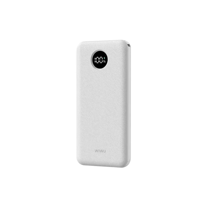WiWU Powerbank 10.000 mAh met Digitaal Display – Wit