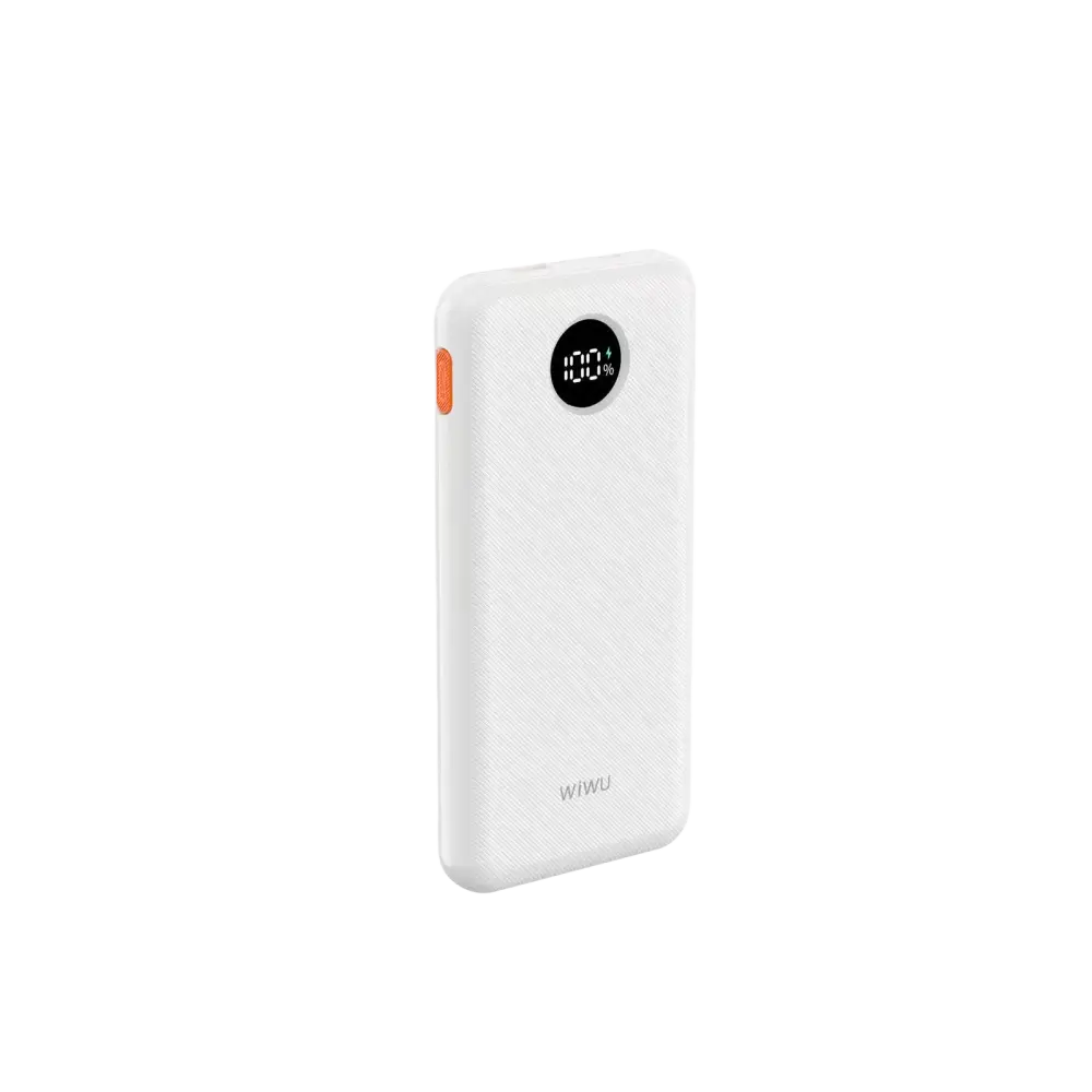 WiWU Powerbank 10.000 mAh met Digitaal Display – Wit