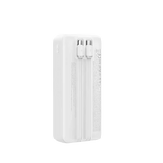 WiWU Powerbank 20.000 mAh met 2-in-1 Kabel en Digitaal Display – Wit