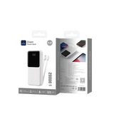WiWU Powerbank 20.000 mAh met 2-in-1 Kabel en Digitaal Display – Wit