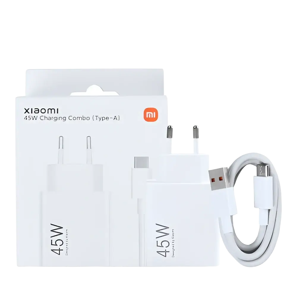 Xiaomi 45W Charging Combo MDY-17-EF – USB-A naar USB-C Kabel 100cm + Adapter Wit Origineel (Retail Box) - Opladers &
