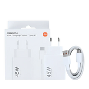 Xiaomi 45W Charging Combo MDY-17-EF – USB-A naar USB-C Kabel 100cm + Adapter Wit Origineel (Retail Box) - Opladers &