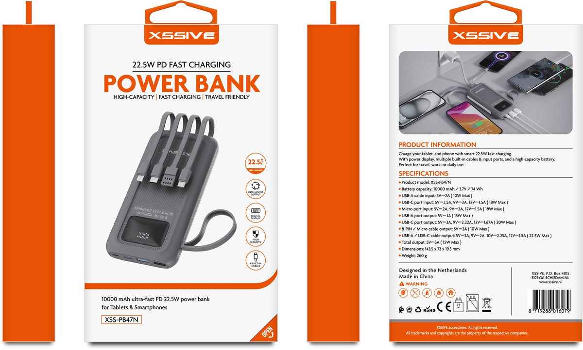 Xssive 22.5W PD Powerbank incl. Cable 20.000mAh XSS-PB48N