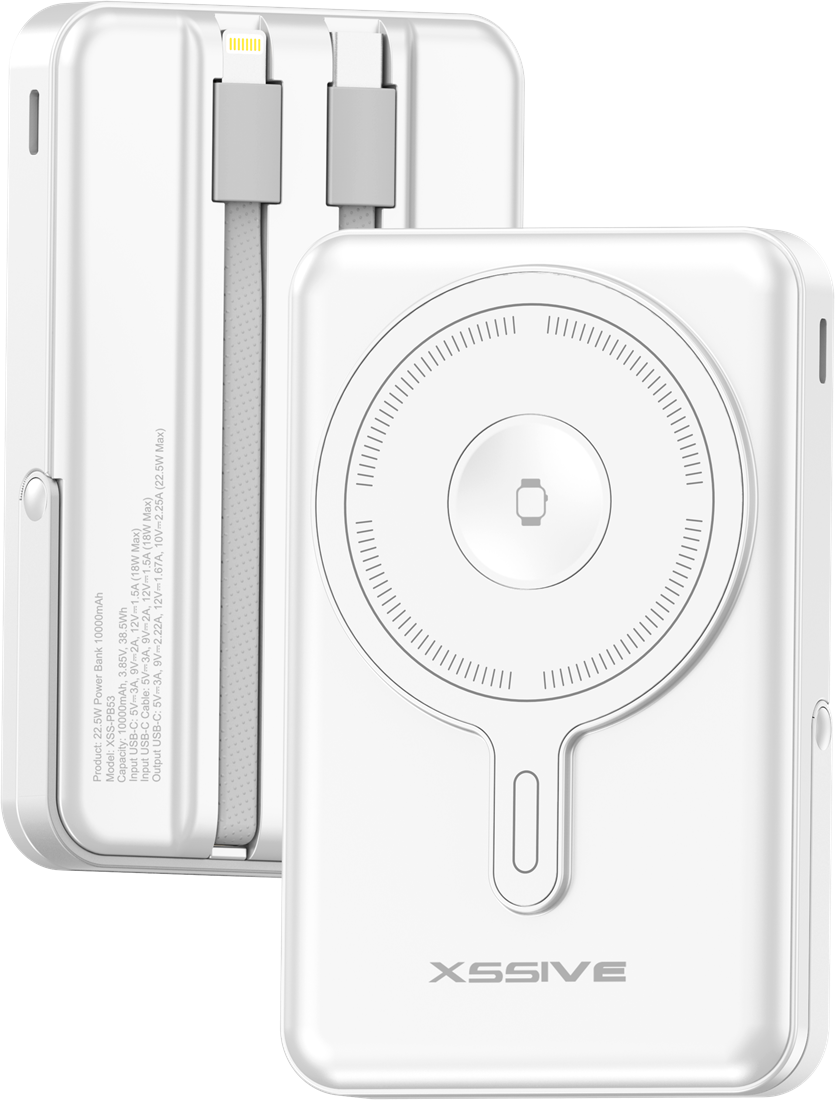 Xssive 3in1 Magnetic 15W Powerbank incl. Cable 10000mAh XSS-PB53W - Wit