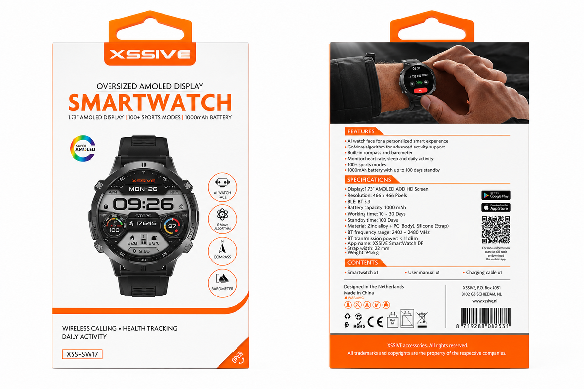 Xssive Smart Watch XSS-SW17 - Zwart