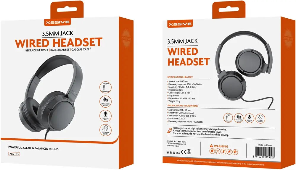 Xssive Wired Headset for 3.5mm Jack XSS-H13 - Zwart