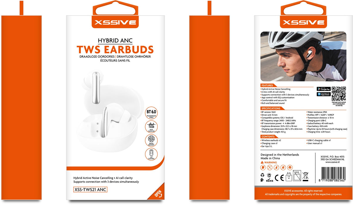Xssive Wireless Earbuds with ANC XSS-TWS21 - Wit