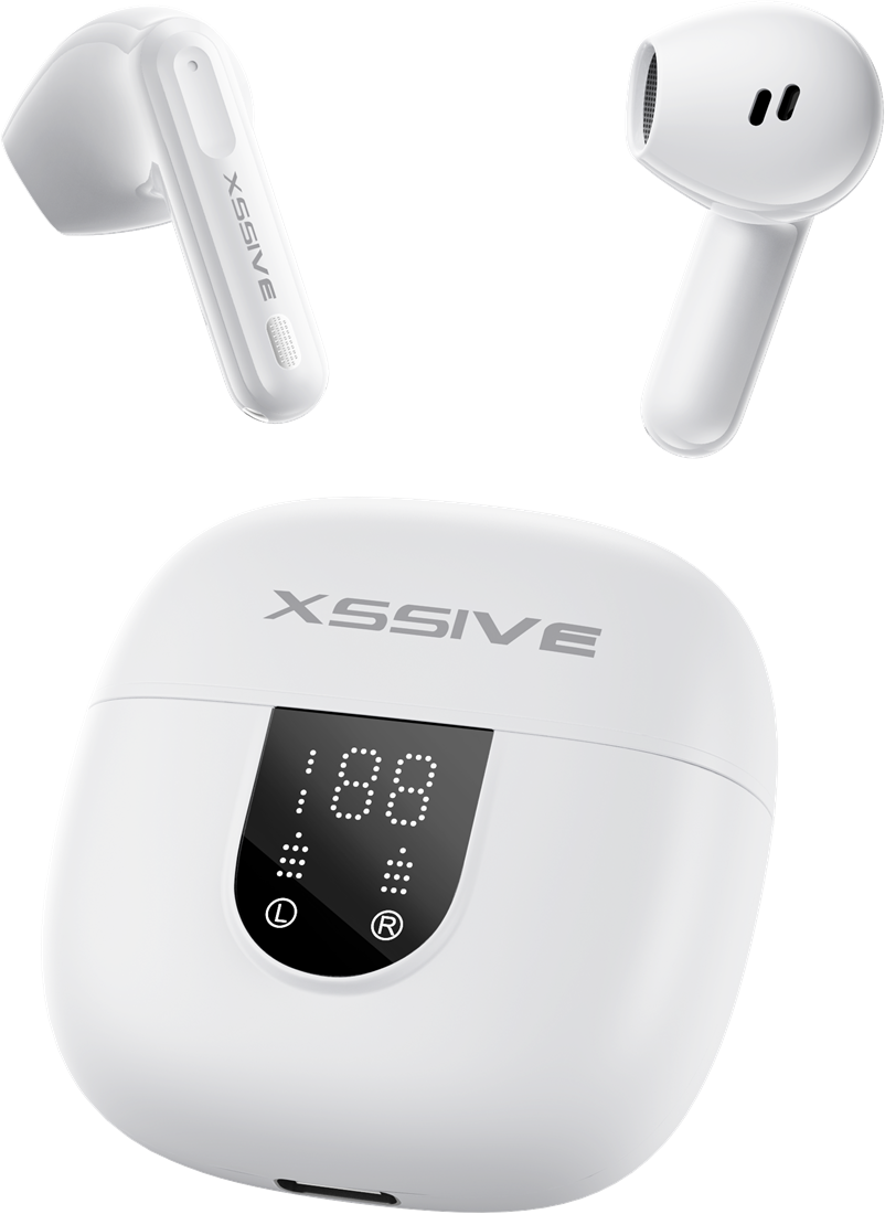 Xssive Wireless Earbuds with ENC+Display XSS-TWS19W - Wit
