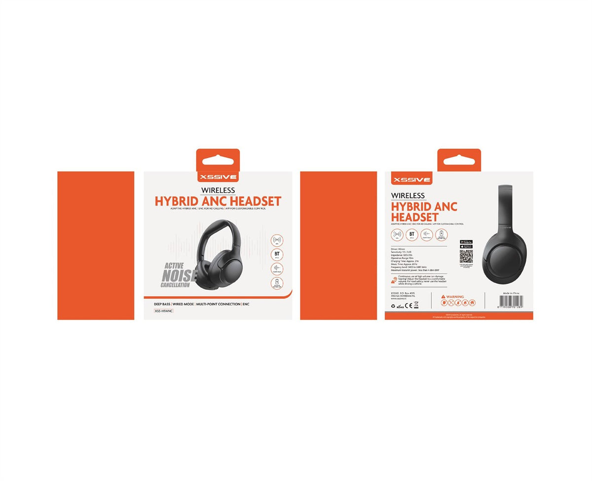 Xssive Wireless Hybrid ANC Headset XSS-H9ANC - Zwart