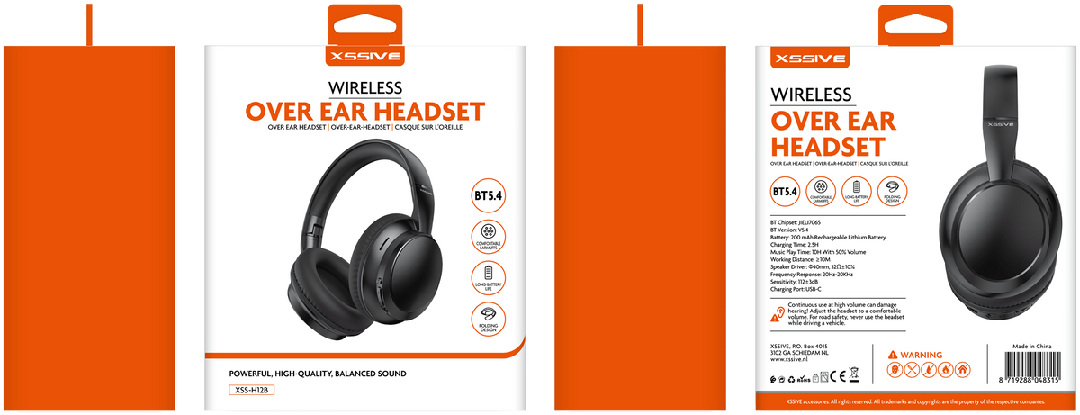 Xssive Wireless Over-Ear Headset XSS-H12B - Zwart