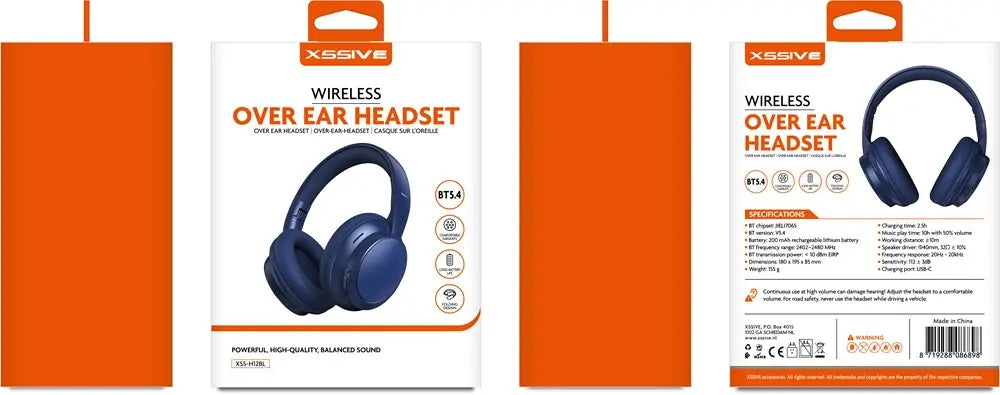 Xssive Wireless Over-Ear Headset XSS-H12BL - Blauw