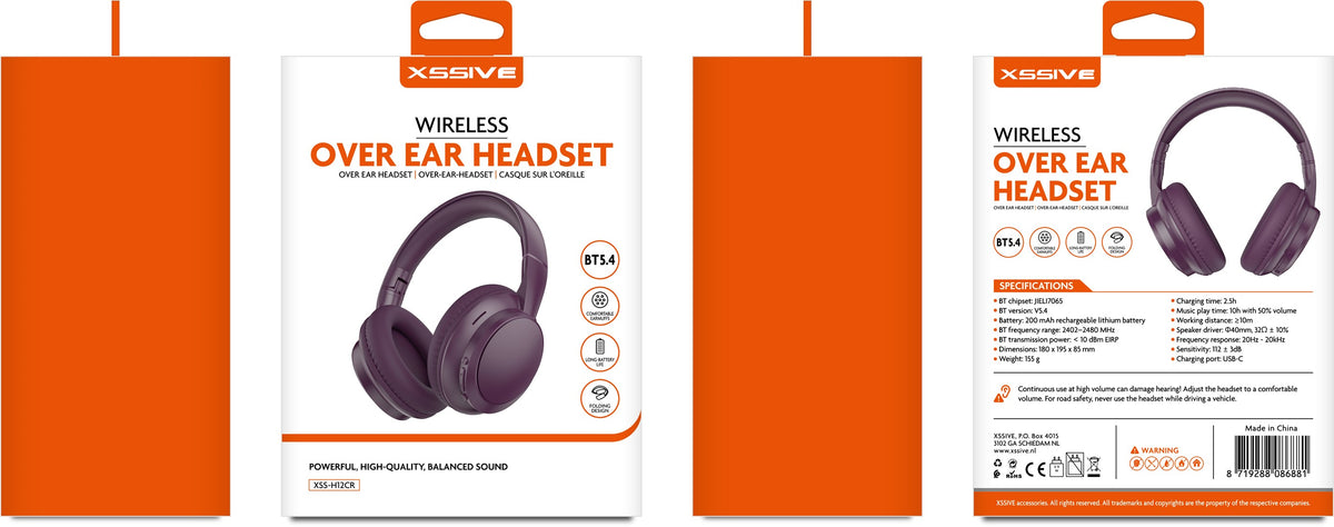 Xssive Wireless Over-Ear Headset XSS-H12CR - Cherry